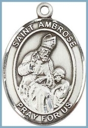 St Ambrose Medal - Sterling Silver - Medium