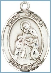 St Angela Medal - Sterling Silver - Medium