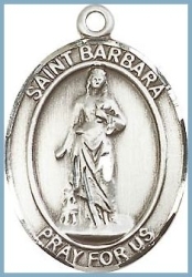 St Barbara Medal - Sterling Silver - Medium