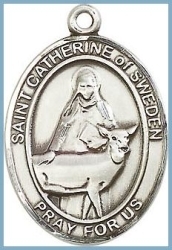 St Catherine of Sweden Medal - Sterling Silver - Medium