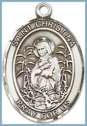 St Christina Medal - Sterling Silver - Medium