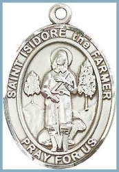 St Isidore the Farmer Medal - Sterling Silver - Medium