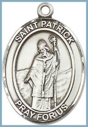 St Patrick Medal - Sterling Silver - Medium