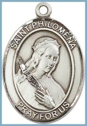 St Philomena Medal - Sterling Silver - Medium