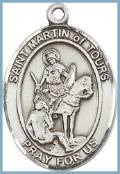 St Martin of Tours Medal - Sterling Silver - Medium