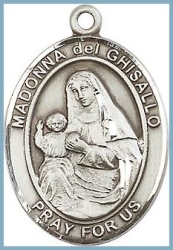 St Madonna Medal - Sterling Silver - Medium