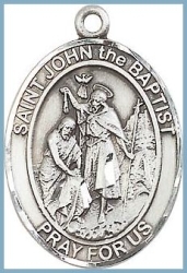 St John the Baptist Medal - Sterling Silver - Medium