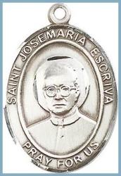 St Josemaria Escriva Medal - Sterling Silver - Medium