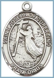 St Joseph of Cupertino Medal - Sterling Silver - Medium
