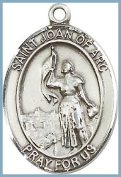 St Joan of Arc Medal - Sterling Silver - Medium