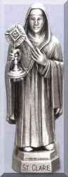 St Clare Pewter Statue