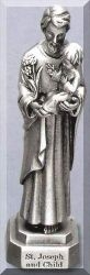 St Joseph Pewter Statue