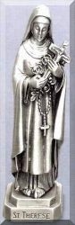 St Therese Pewter Statue