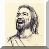 Laughing Jesus Print - Christian Print
