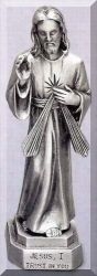 Divine Mercy Pewter Statue