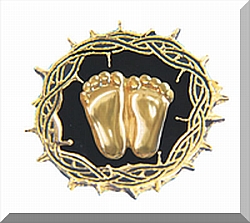 Precious Feet Crown of Thorns Gold Lapel Pin
