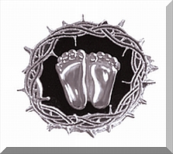 Precious Feet Crown of Thorns Silver Lapel Pin