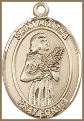 St Agatha Medal - 14K Gold Filled - Medium