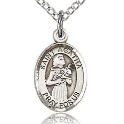 St Agatha Medal - Sterling Silver - Small
