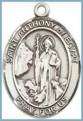 St Anthony of Egypt Medal - Sterling Silver - Medium