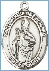 St Augustine of Hippo Medal - Sterling Silver - Medium