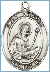 St Benedict Medal - Sterling Silver - Medium