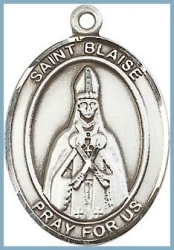 St Blaise Medal - Sterling Silver - Medium