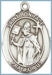 St Boniface Medal - Sterling Silver - Medium