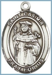 St Casimir Medal - Sterling Silver - Medium