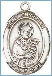 St Christian Medal - Sterling Silver - Medium