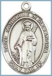 St Catherine of Alexandria Medal - Sterling Silver - Medium