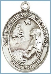 St Catherine of Bologna Medal - Sterling Silver - Medium