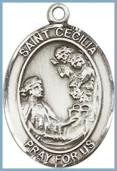 St Cecilia Medal - Sterling Silver - Medium