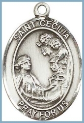 St Cecilia Medal - Sterling Silver - Medium