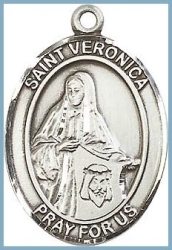 St Veronica Medal - Sterling Silver - Medium