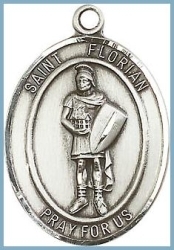 St Florian Medal - Sterling Silver - Medium