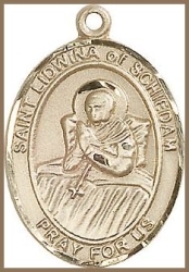 St Lidwina Medal - 14K Gold Filled - Medium