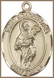 St Scholastica Medal - 14K Gold Filled - Medium