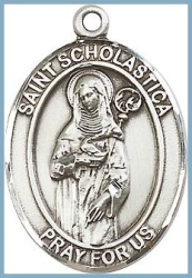 St Scholastica Medal - Sterling Silver - Medium