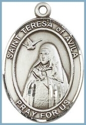 St Teresa of Avila Medal - Sterling Silver - Medium