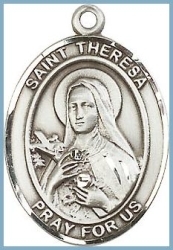St Theresa Medal - Sterling Silver - Medium