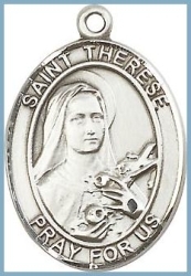 St Therese Medal - Sterling Silver - Medium