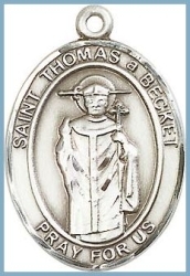 St Thomas a Becket Medal - Sterling Silver - Medium