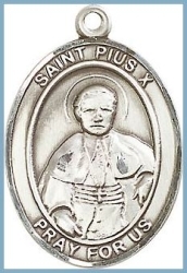 St Pius X Medal - Sterling Silver - Medium