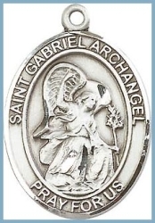 St Gabriel Archangel Medal - Sterling Silver - Medium