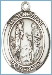 St Genevieve Medal - Sterling Silver - Medium