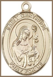 St Gertrude Medal - 14K Gold Filled - Medium