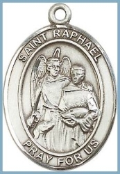 St Raphael Medal - Sterling Silver - Medium