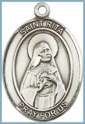 St Rita Medal - Sterling Silver - Medium
