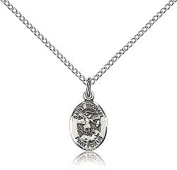 St Michael Medal - Sterling Silver - Small Charm